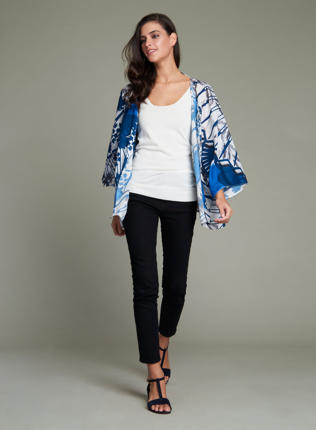 JIMENA Abanico - Blue / White