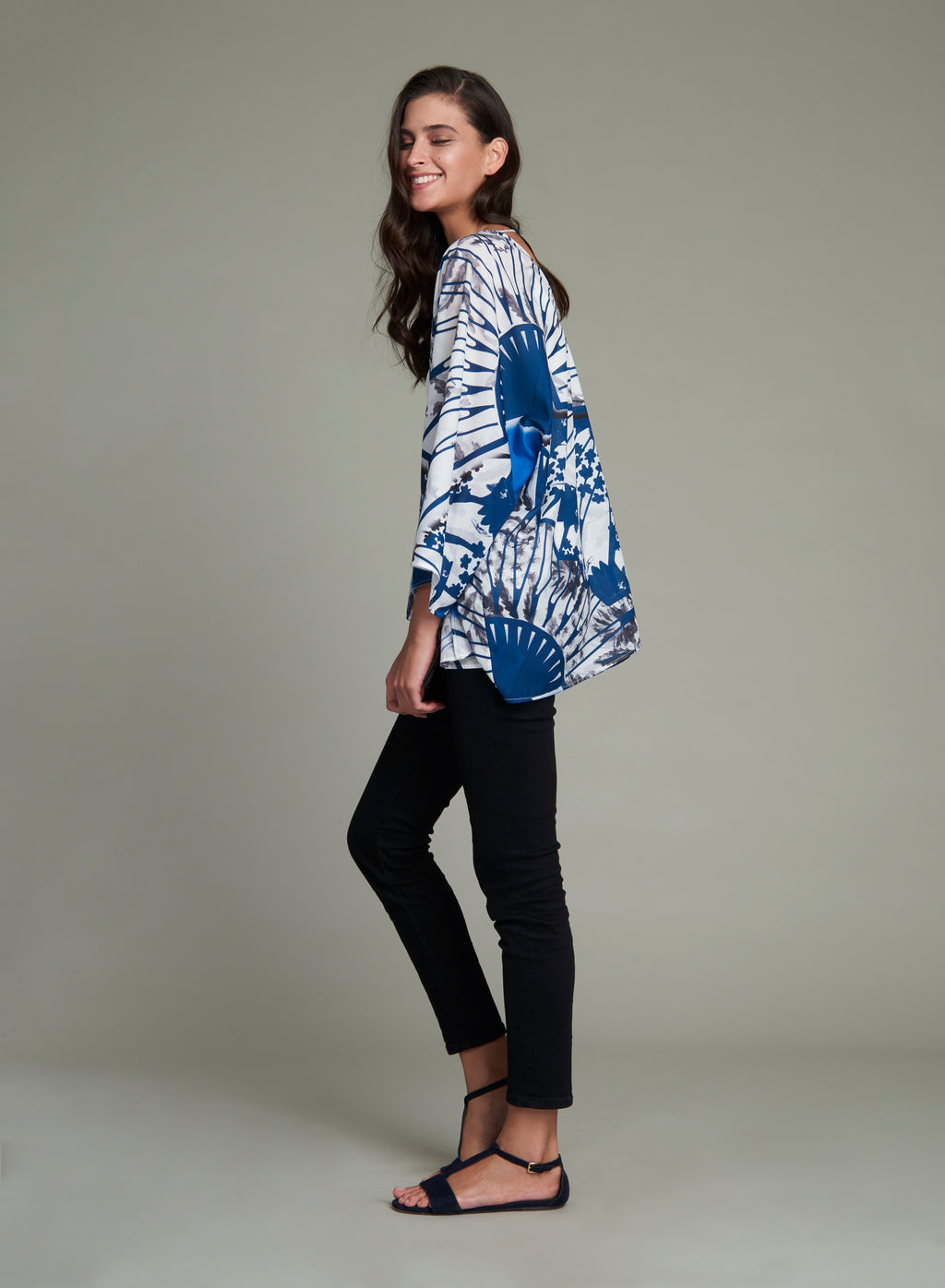 JIMENA Abanico - Blue / White