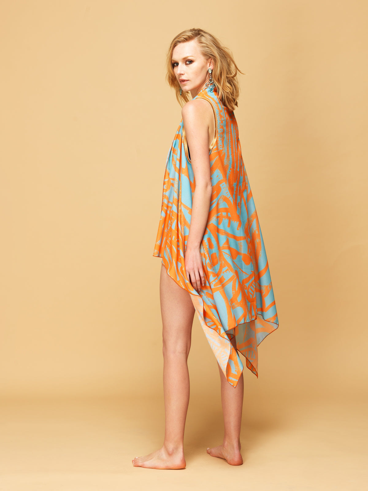 VALERIA Phyllo - Orange And Turquoise W / Gold